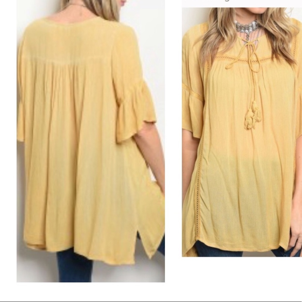☕️Lovely Golden A-line Top 🤩